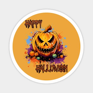 Spooky Pumpkin Happy Halloween Magnet